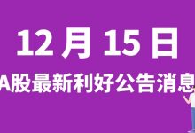 12月15日| A股怡达股份、拓山重工、长鸿高科等最新利好公告消息-小李财经视角